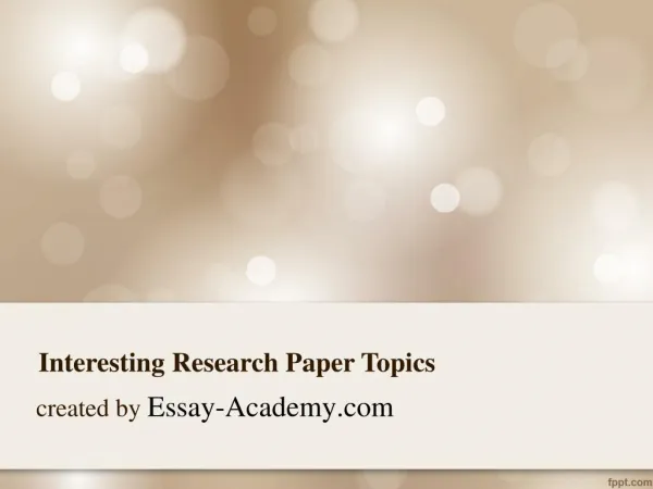 Interesting Research Paper Topics