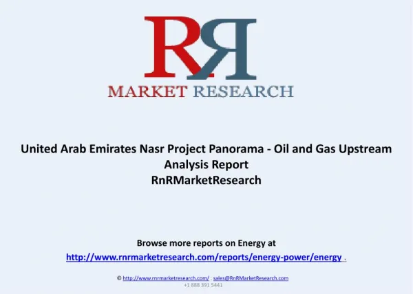 United Arab Emirates Nasr Project Panorama - Oil and Gas Upstream Analysis Report