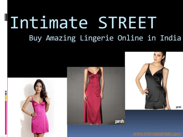 Buy Online Lingerie in India @ intimatestreet