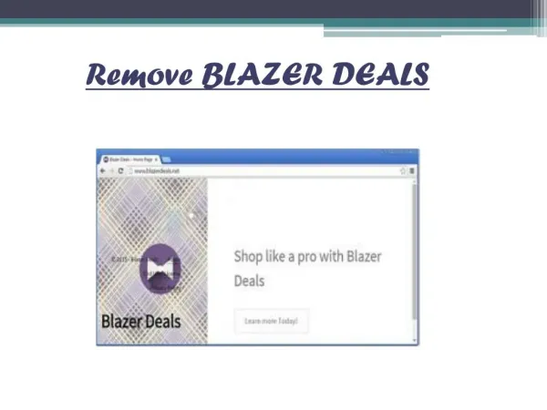 Remove Blazer Deals, Simple Way To Uninstall Blazer Deals Virus