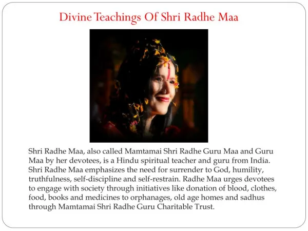 Divine Teachings Of Shri Radhe Maa