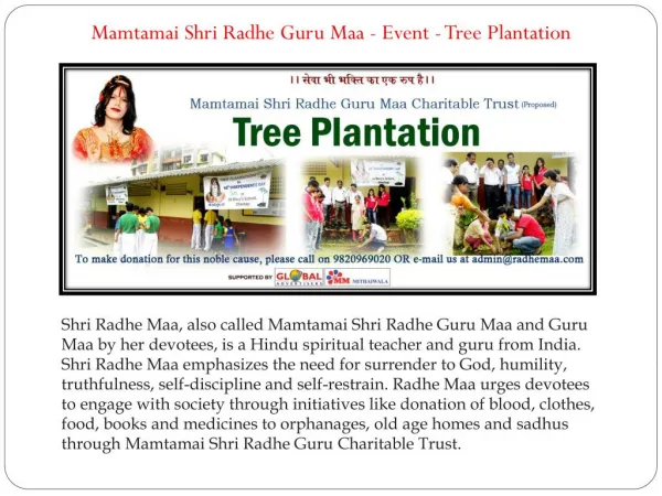 Mamtamai Shri Radhe Guru Maa - Event - Tree Plantatio