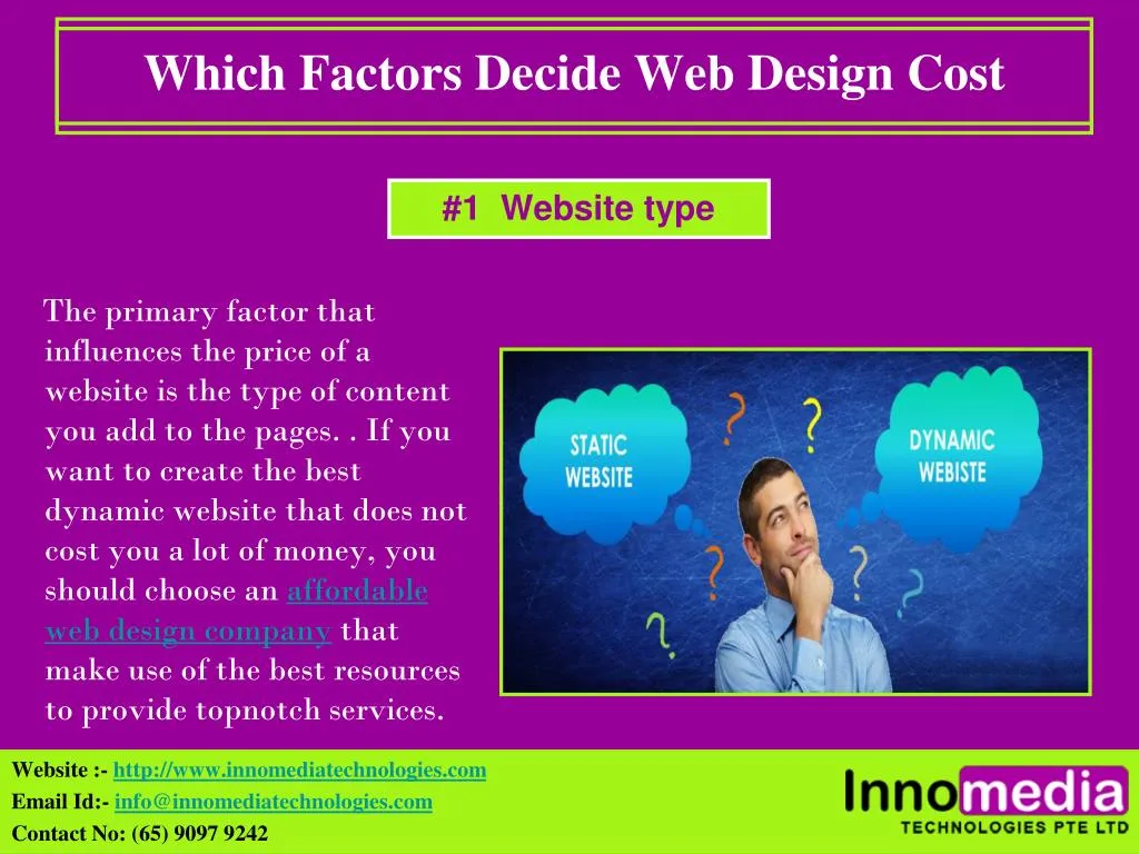 which factors decide web design cost