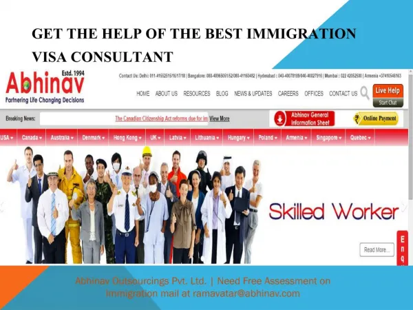 Get the help of the Best Immigration Visa Consultant