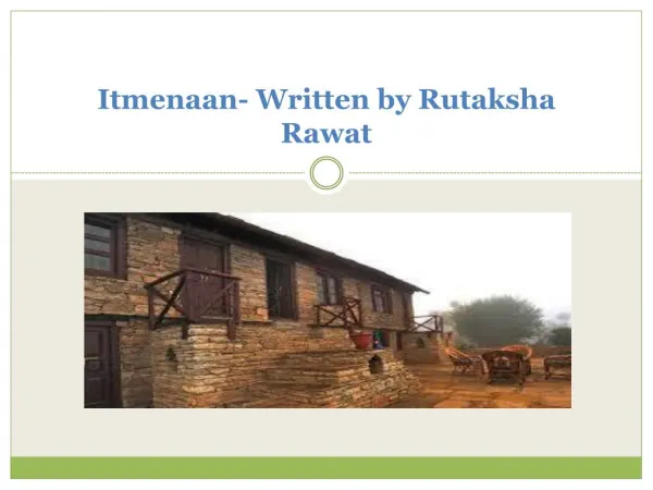 Itmenaan- Written by Rutaksha Rawat