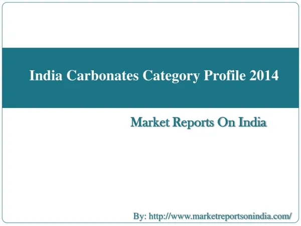 India Carbonates Category Profile 2014