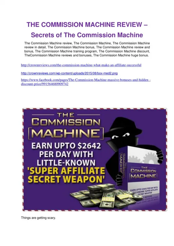 The Commission Machine review-$26,800 bonus & discount