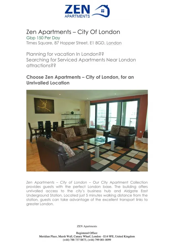 Serviced Apartments Central London | Zen Apartments London | Zen Apartments