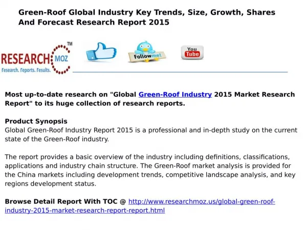 Global Green-Roof Industry 2015 Market Research Report