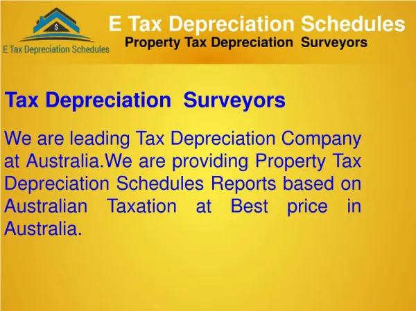 Tax Depreciation Surveyors