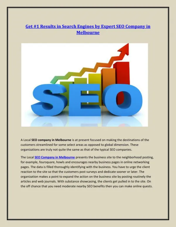 Expert SEO Company in Melbourne