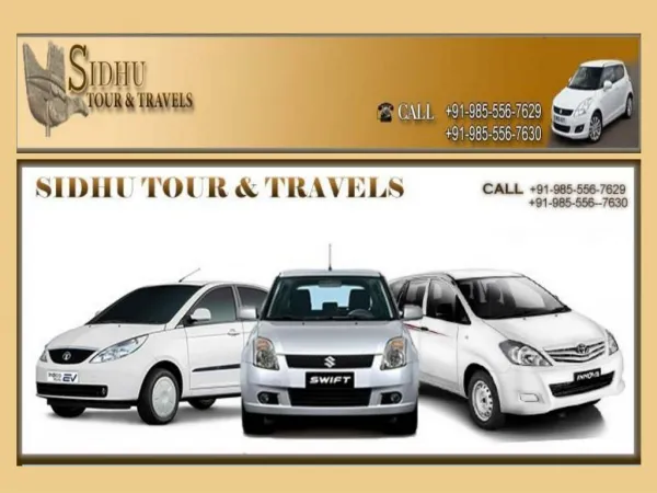 Sidhu Tour & Travels -Taxi Service in Chandigarh