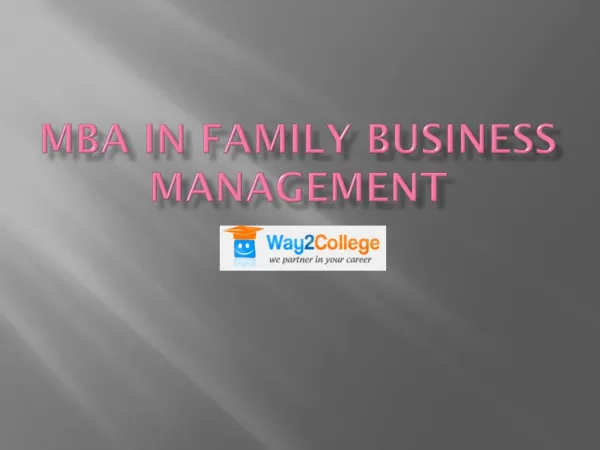 MBA in Family Business Management