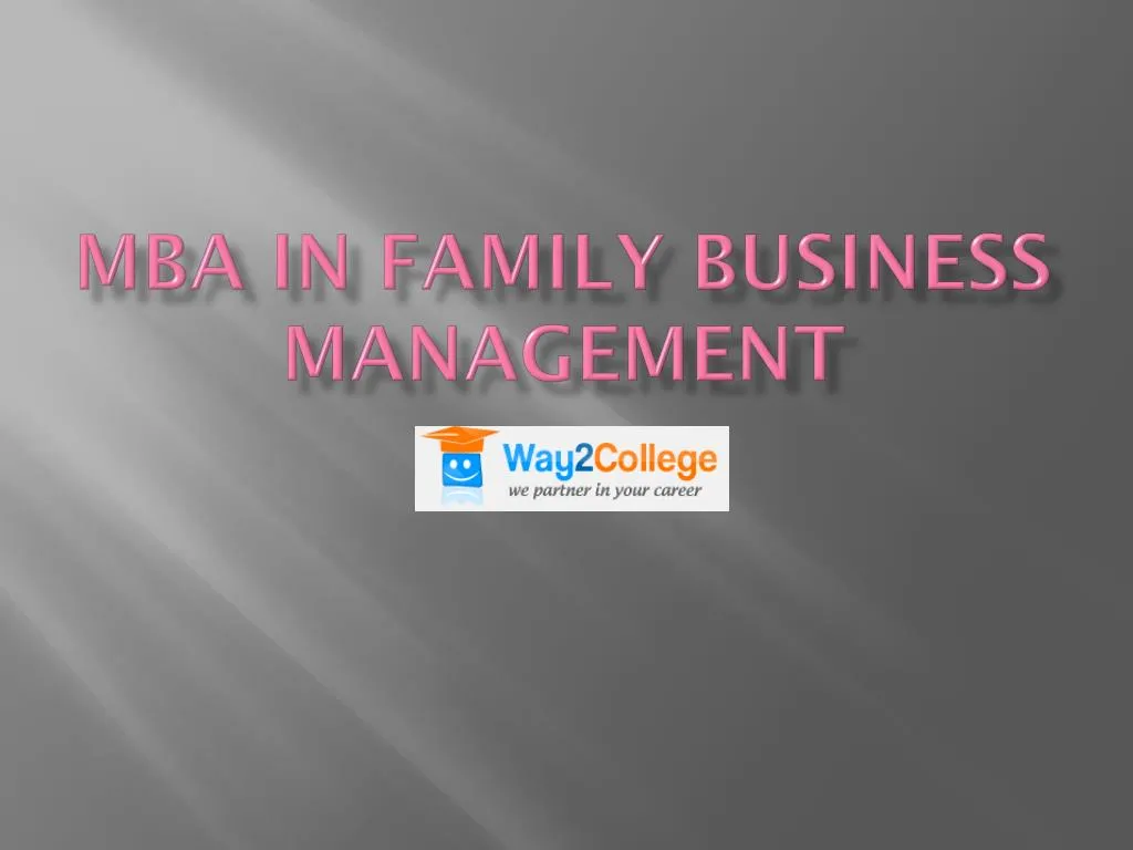 mba in family business management