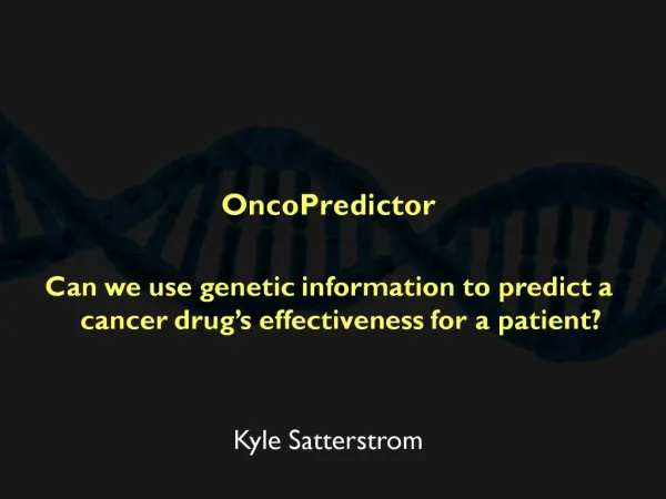 OncoPredictor Insight Presentation
