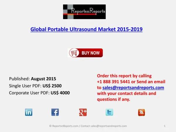 Portable Ultrasound Market Global Research & Analysis Report 2019