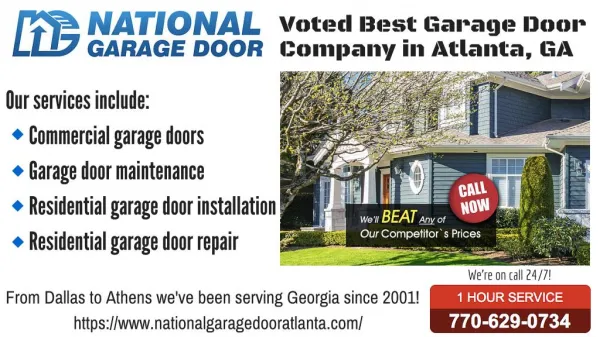 Voted Best Garage Door Repair Company in Atlanta, GA