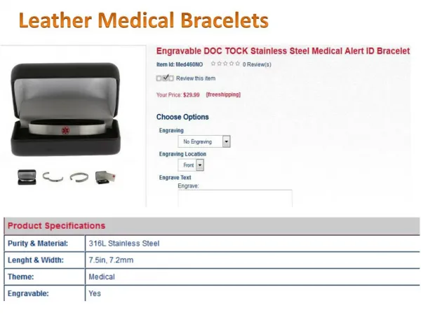 Leather Medical Bracelets- usjewelsandgems.com