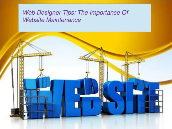 Web Designer Tips: The Importance Of Website Maintenance