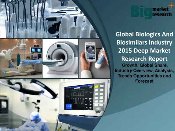 Biologics And Biosimilars Industry 2015 - Market Size, Share, Growth & Opportunities