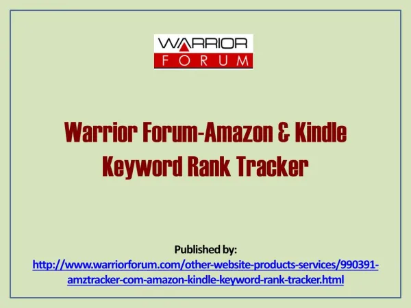 Warrior Forum-Amazon & Kindle Keyword Rank Tracker