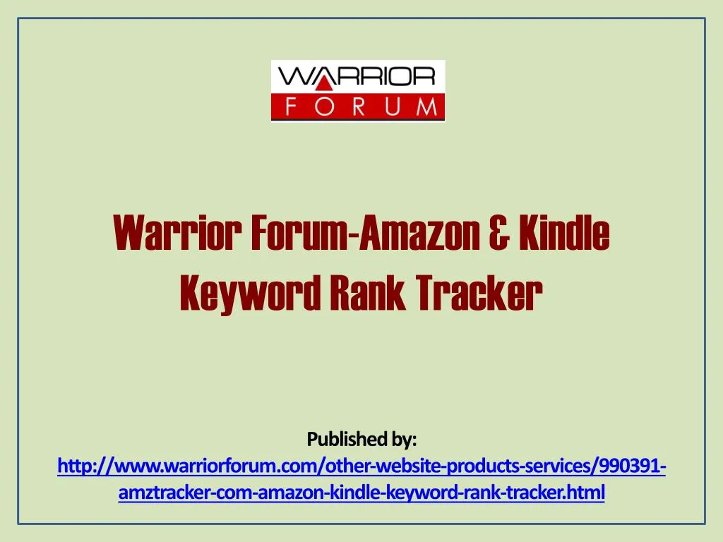 warrior forum amazon kindle keyword rank tracker
