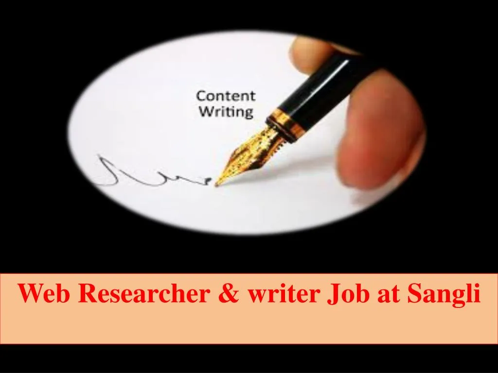 web researcher writer job at sangli