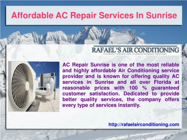 Affordable AC Repair Services In Sunrise