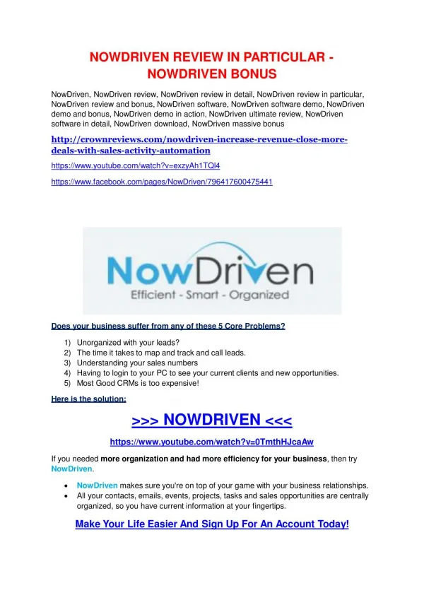 NowDriven Review-(GIANT) bonus & discount