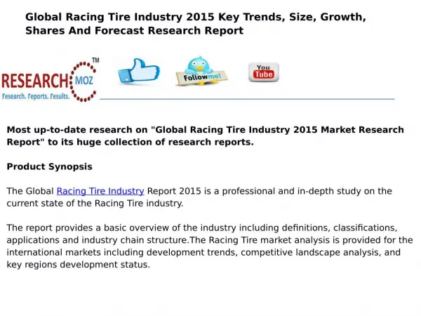 Global Racing Tire Industry 2015 Market Research Report