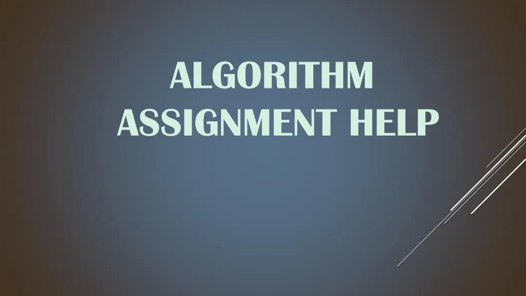 algorithm assignment help