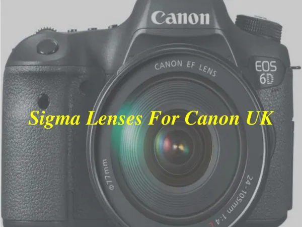 Buying Sigma Lenses For Sony UK, Canon and Nikon Camera Models