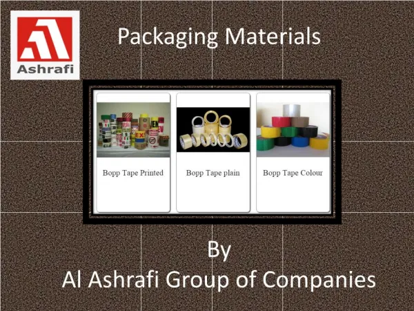 Packaging Materials Suppliers In UAE