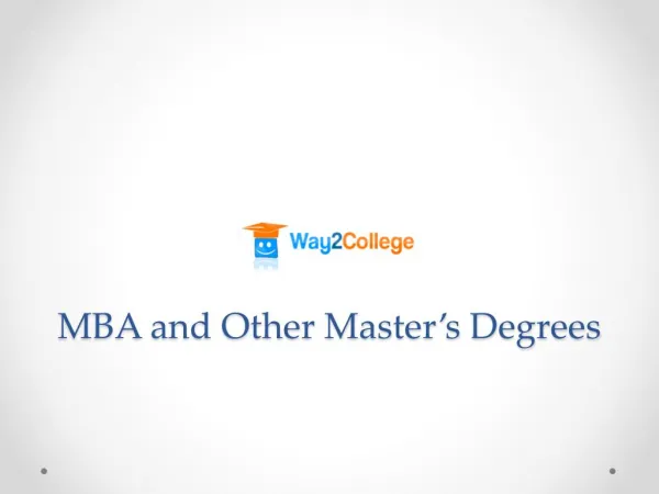 MBA and Other Master’s Degrees