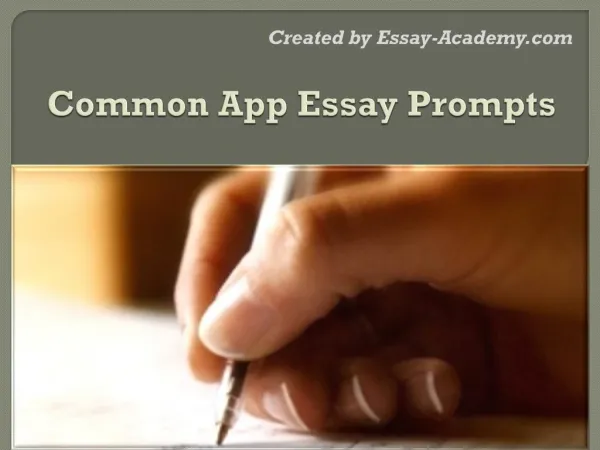 Common App Essay Prompts