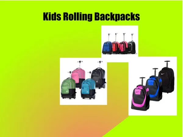 Kids Rolling Backpacks