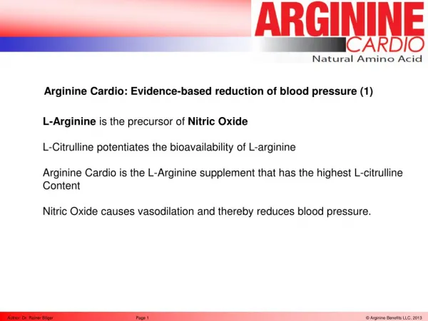 Arginine Cardio by Dr. Rainer Böger