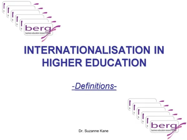 INTERNATIONALISATION IN HIGHER EDUCATION