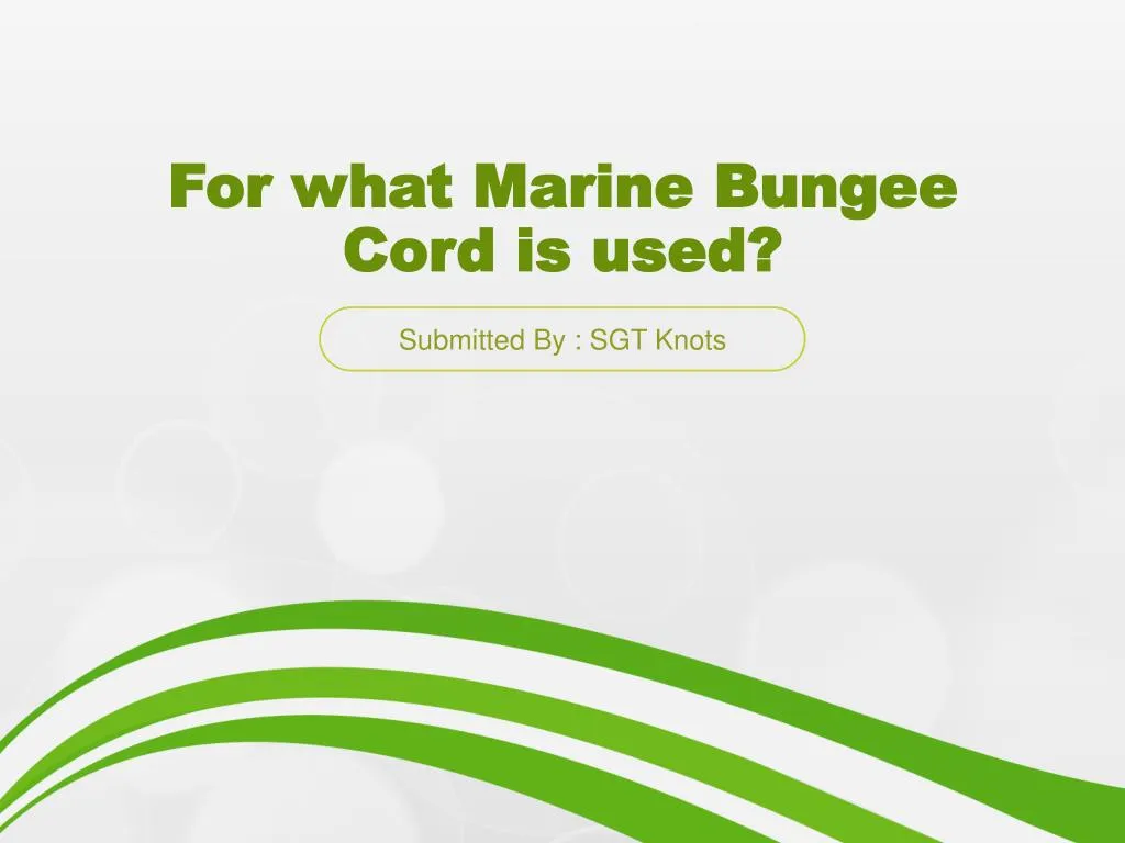 for what marine bungee cord is used