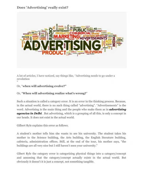 Does 'Advertising' really exist?