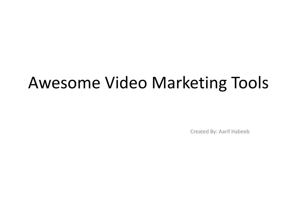 awesome video marketing tools