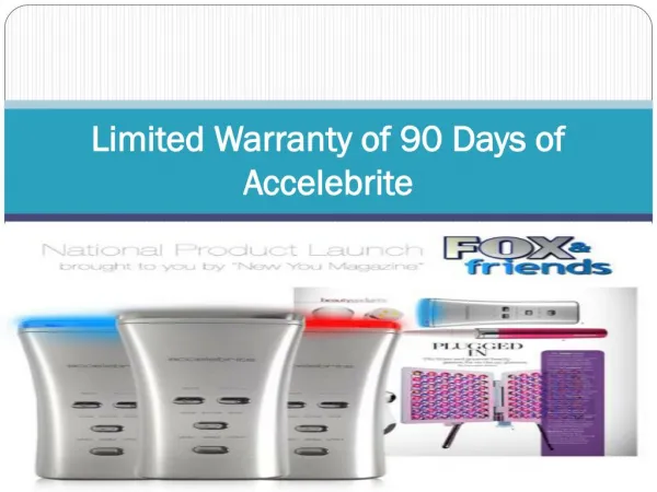 Limited Warranty of 90 Days of Accelebrite