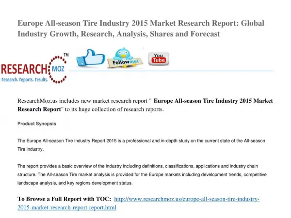 Europe All-season Tire Industry 2015 Market Research Report
