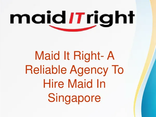 Reliable Maid Agency In Singapore