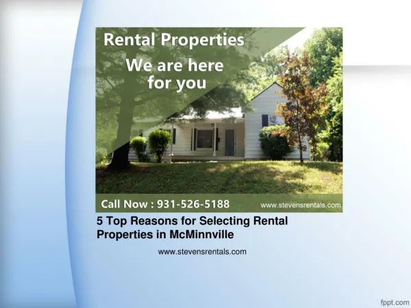 5 Top Reasons for Selecting Rental Properties in McMinnville