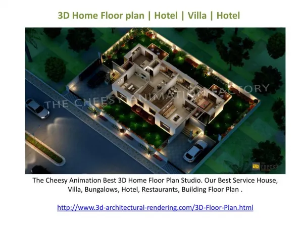 3D Home Floor plan | Hotel | Villa | Hotel