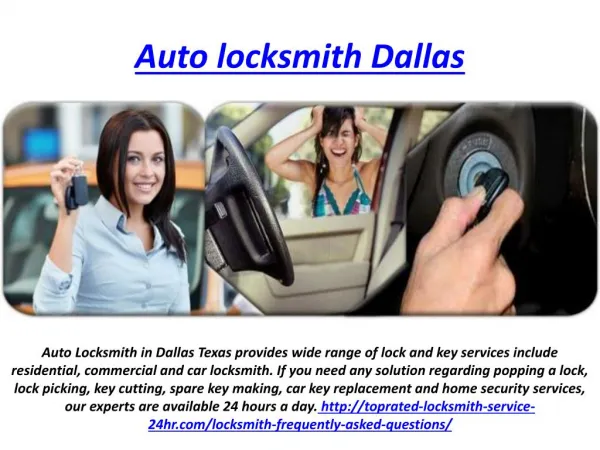 Auto locksmith Dallas