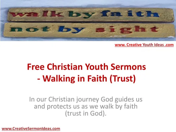 Free Christian Youth Sermons - Walking in Faith (Trust)