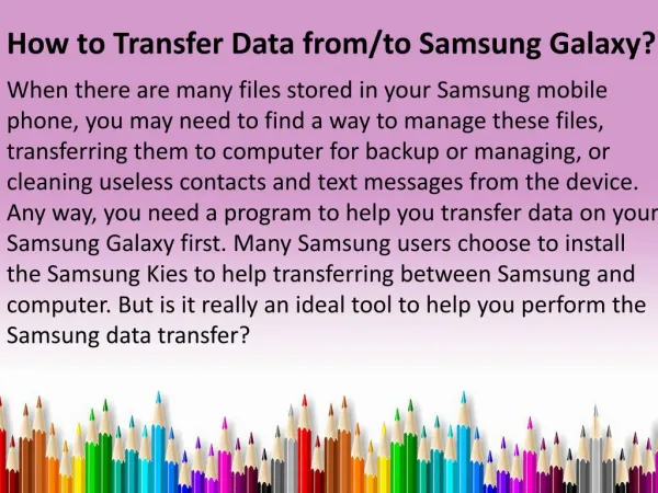 How to Transfer Data from/to Samsung Galaxy?