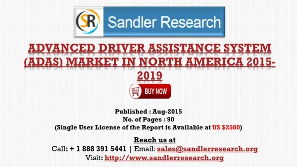 Advanced Driver Assistance System (ADAS) Industry in the North America Analysis and 2019 Forecasts Report